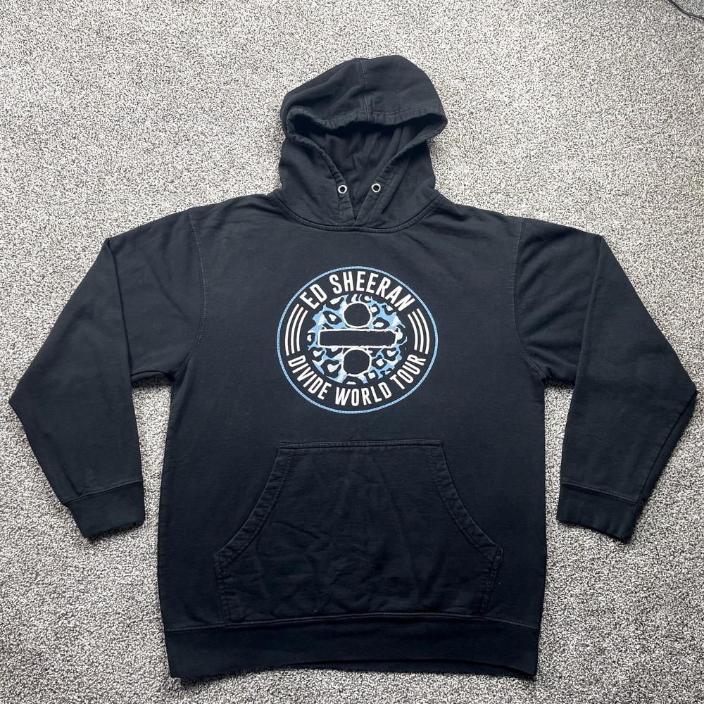 Ed Sheeran Hoodie Medium Sweatshirt‎ Black Mens Divide World Tour Band